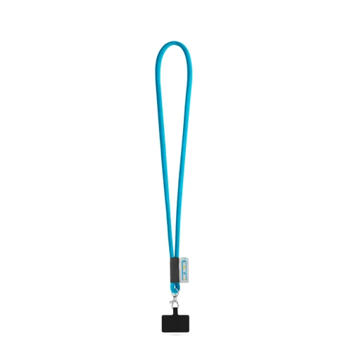 GOSPORT. SET Lanyard TUBE Long (Ø 7 mm) 9 mm-es karabinerrel és mobiltelefon-tartóval 304 - Világoskék 