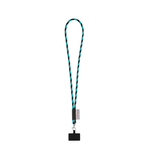 GOSPORT. SET Lanyard TUBE Long (Ø 7 mm) 9 mm-es karabinerrel és mobiltelefon-tartóval 353 - Fekete Világoskék 