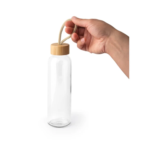 CROSBY. 520 ml üvegpalack bambusz fedéllel Natúr 