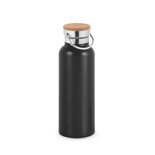 RAGNAR. Vákuumszigetelt rozsdamentes acél (36%-ban újrahasznosított) palack 570 ml Fekete 