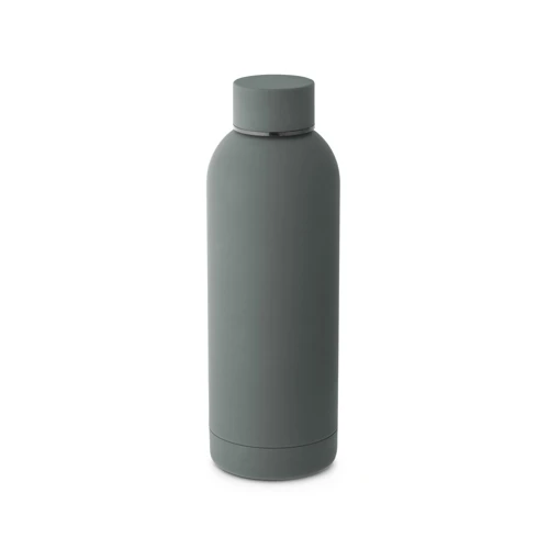 ODIN. Duplafalú, vákuumos, rozsdamentes acél (36%-ban újrahasznosított) palack gumírozott bevonattal 550 mL Sötétszürke 
