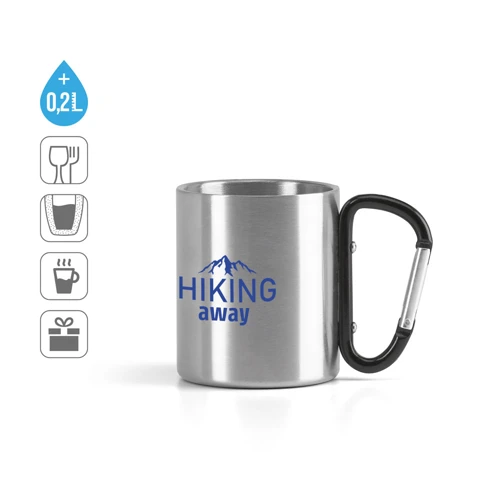 WINGS. 230 ml-es rozsdamentes acél bögre Fekete 