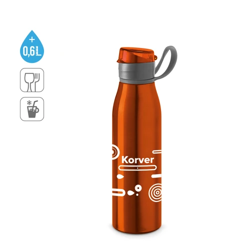 KORVER. Alumínium 650 ml-es sportpalack Fekete 
