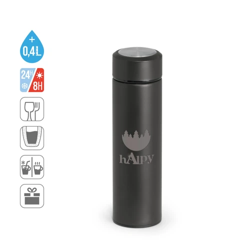 INGRAM. Rozsdamentes acél termosz 470 ml Fekete 