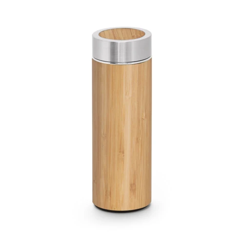 NATUREL. Bambusz és rozsdamentes acél (90%-ban újrahasznosított) termosz 430 ml Natúr 