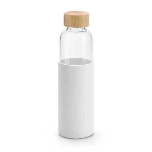 DAKAR. Bambusz és boroszilikát üveg palack 600 ml Fehér 