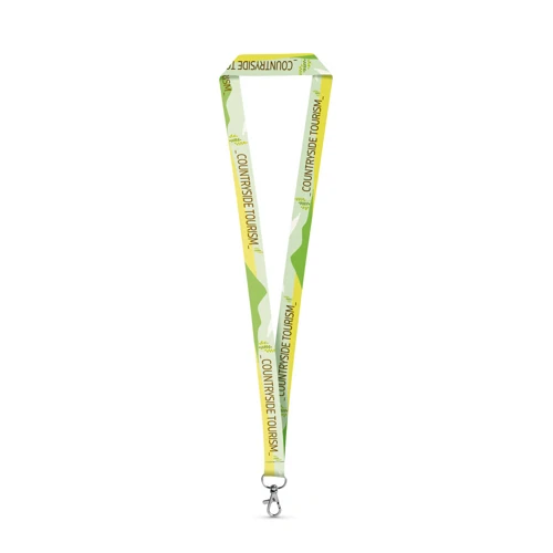 WINDSOR. SET Lanyard SUBLIMATION Long II (20 mm) újrahasznosított poliészterből (100% rPET) 20 mm-es karabinerrel Fehér 