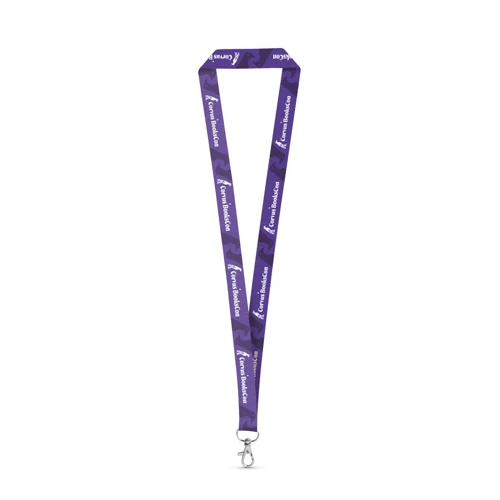 WINDSOR. SET Lanyard SUBLIMATION Long II (20 mm) újrahasznosított poliészterből (100% rPET) 20 mm-es karabinerrel Fehér 