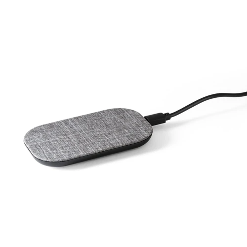 RENEWAL CHARGER. Gyors 10W-os vezeték nélküli töltő újrahasznosított PET-ből (100% rPET) Szürke 