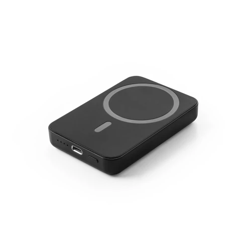 AMPERE 5. 5.000 mAh mágneses power bank 15W-os szupergyors vezeték nélküli töltővel újrahasznosított ABS-ből (100% rABS) Fekete 