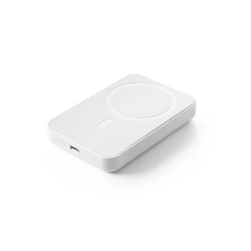 AMPERE 5. 5.000 mAh mágneses power bank 15W-os szupergyors vezeték nélküli töltővel újrahasznosított ABS-ből (100% rABS) Fehér 