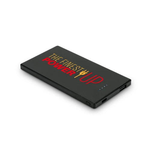 DENNING. 5.000 mAh vékony, rozsdamentes acélból készült power bank Fekete 