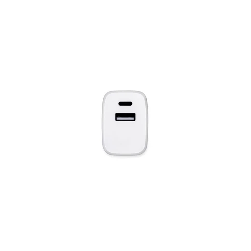 WEGENER. Tápegység USB-A csatlakozóval 18W és USB-C 20W újrahasznosított ABS-ből (100% rABS) Fehér 