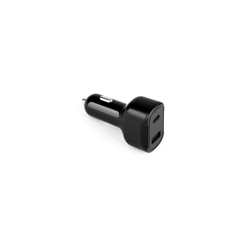 DIRAC. Szivargyújtó adapter USB-A porttal 18W és USB-C 20W újrahasznosított ABS (100% rABS)-ből Fekete 
