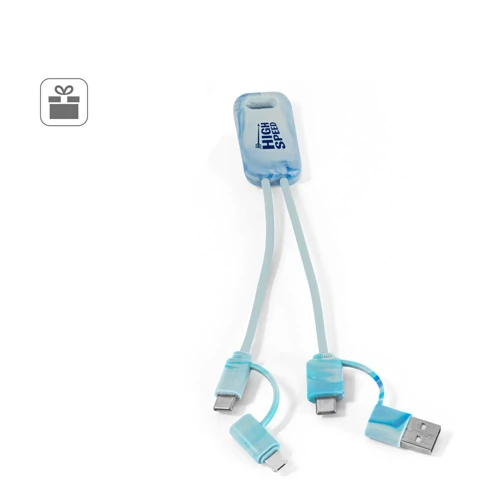 BERNERS. Szupergyors 6 az 1-ben USB kábel újrahasznosított PET-ből (100% rPET) Vegyes színek 