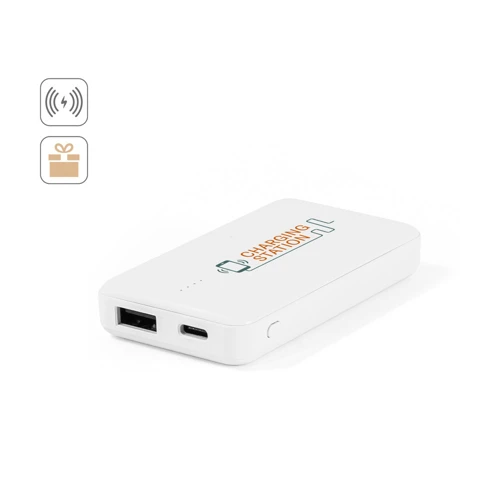 SHERYL. Power bank 4.000 mAh újrahasznosított ABS-ből (100% rABS) Fehér 