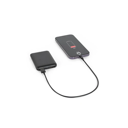 LEAKEY 5. Power bank 5.000 mAh újrahasznosított ABS-ből (100% rABS) Fekete 