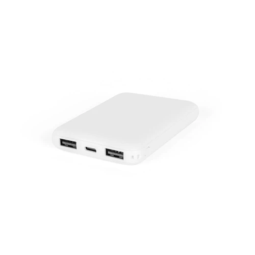 LEAKEY 5. Power bank 5.000 mAh újrahasznosított ABS-ből (100% rABS) Fehér 