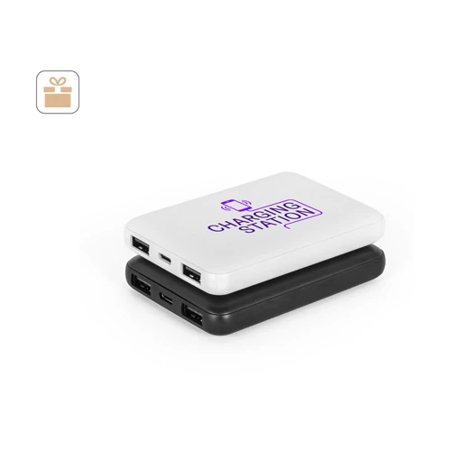 LEAKEY 5. Power bank 5.000 mAh újrahasznosított ABS-ből (100% rABS) Fekete 