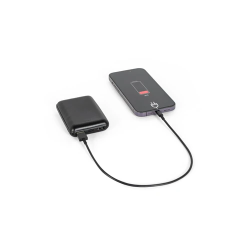 LEAKEY 8. Power bank 8.000 mAh újrahasznosított ABS-ből (100% rABS) Fekete 