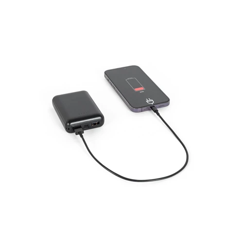 LEAKEY 10. Power bank 10'000 mAh íjrahasznosított ABS-ből (100% rABS) Fekete 