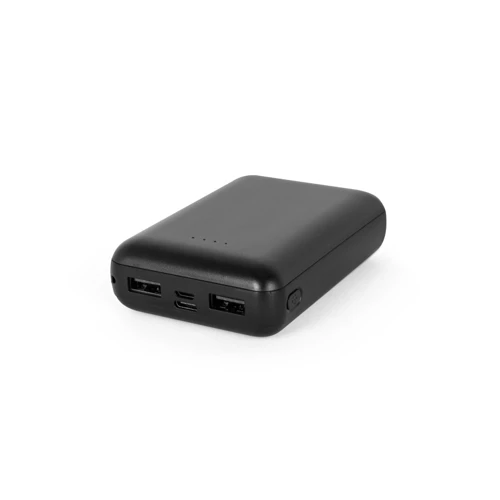 LEAKEY 10. Power bank 10'000 mAh íjrahasznosított ABS-ből (100% rABS) Fekete 