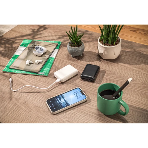 LEAKEY 10. Power bank 10'000 mAh íjrahasznosított ABS-ből (100% rABS) Fehér 