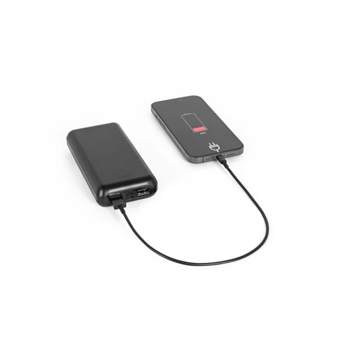LEAKEY 20. Power bank 20'000 mAh újrahasznosított ABS-ből (100% rABS) Fekete 