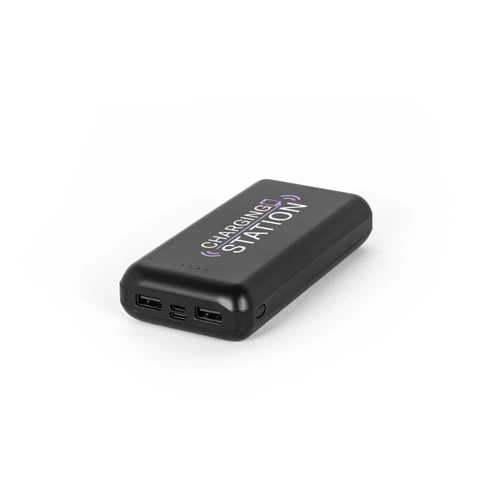 LEAKEY 20. Power bank 20'000 mAh újrahasznosított ABS-ből (100% rABS) Fekete 