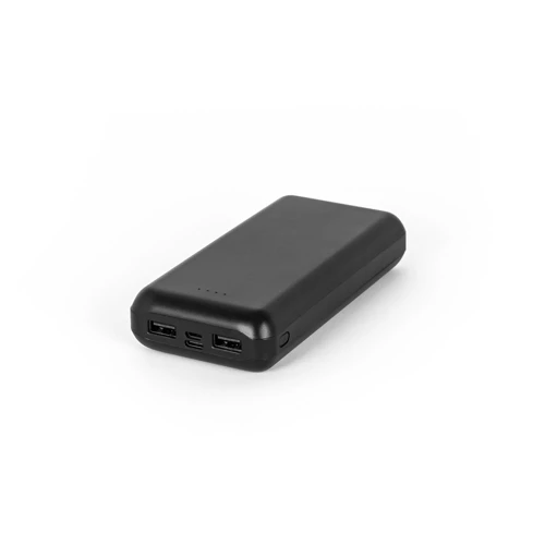 LEAKEY 20. Power bank 20'000 mAh újrahasznosított ABS-ből (100% rABS) Fekete 