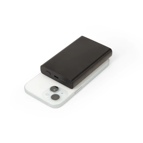 WRIGHT 10. Mágneses power bank szupergyors töltéssel, újrahasznosított alumíniumból és újrahasznosított ABS-ből, 10 000 mAh Fekete 