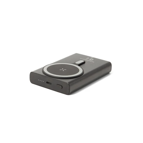 WRIGHT 10. Mágneses power bank szupergyors töltéssel, újrahasznosított alumíniumból és újrahasznosított ABS-ből, 10 000 mAh Fekete 