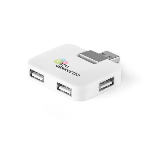 JANNES. HUB 4 USB-A porttal ABS-ből Fehér 