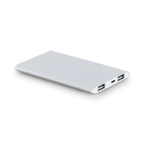 NOBEL. Power bank 7.200 mAh újrahasznosított alumíniumból (100% rAL) Szatén ezüst 