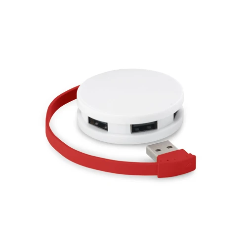 GARDNER. HUB kábellel és 4 USB-A porttal ABS-ből Piros 