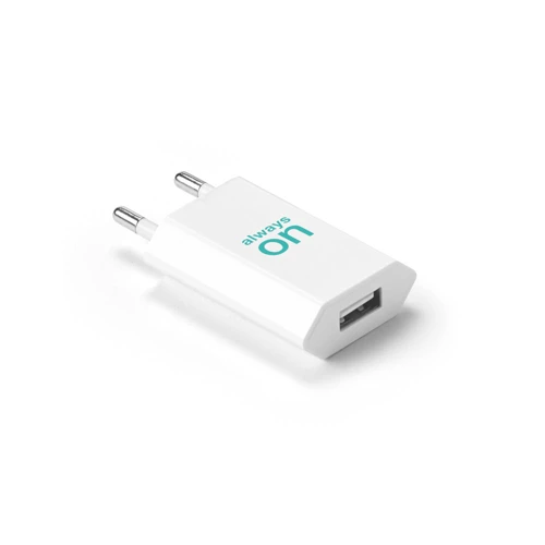 WOESE. Tápegység USB-A 5W 100%-ban újrahasznosított ABS-ből (100% rABS) Fehér 