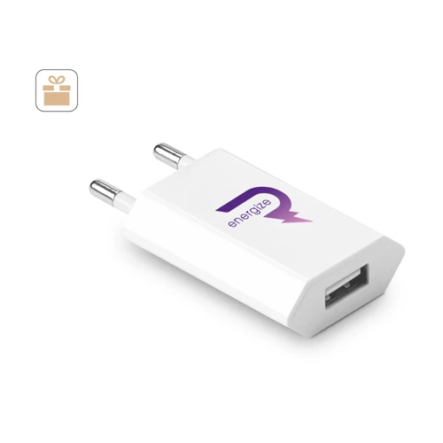 WOESE. Tápegység USB-A 5W 100%-ban újrahasznosított ABS-ből (100% rABS) Fehér 