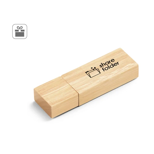 VENTER 16GB. 16 GB-os bambusz USB flash meghajtó Világos natúr 