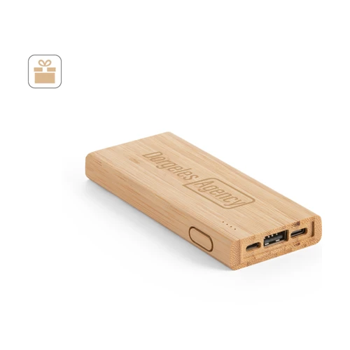 KOHN. Power bank 5.000 mAh bambuszból Natúr 