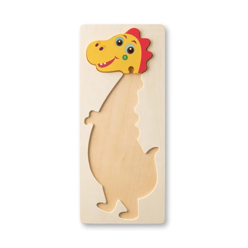 DIPLODOCO. Dinoszaurusz alakú puzzle, rétegelt fenyő lemezből Világos natúr 