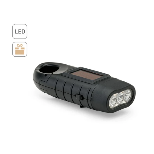 SOLARKY. Kompakt 0'5 W ABS zseblámpa 3 fehér LED-del, 90 lumen fényerővel Fekete 