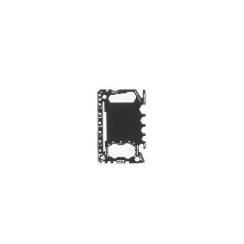 PEEBLES. Rozsdamentes acélból készült, 20 funkcióval rendelkező multifunkciós kártya Fekete 