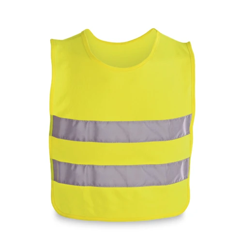 MIKE. 100% poliészter fényvisszaverő gyermekmellény Sárga 
