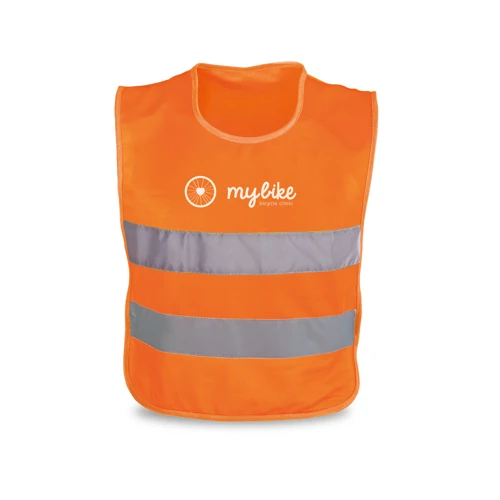 MIKE. 100% poliészter fényvisszaverő gyermekmellény Narancssárga 