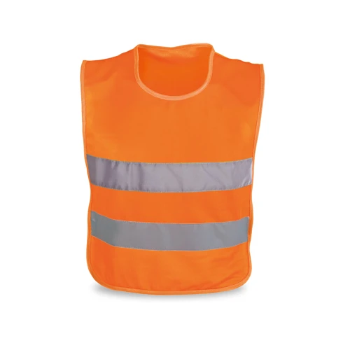 MIKE. 100% poliészter fényvisszaverő gyermekmellény Narancssárga 