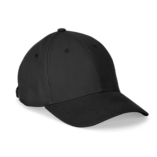 NATHAN. 100% pamut sapka (260 g/m²) 6 panelből Fekete 