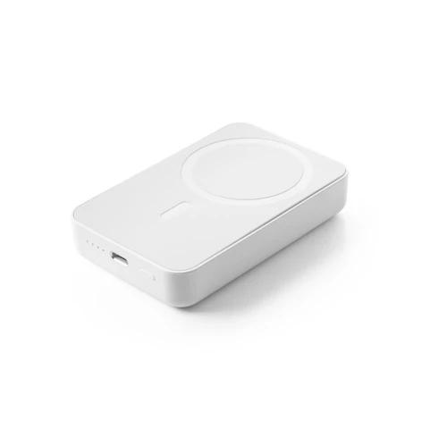 AMPERE 10. 10.000 mAh mágneses power bank 15W-os szupergyors vezeték nélküli töltővel újrahasznosított ABS-ből (100% rABS) Fehér 