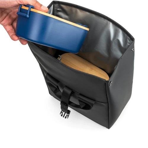 AZORES COOLER. PU roll-top hűtőtáska PEVA szigeteléssel (7 l) Fekete 