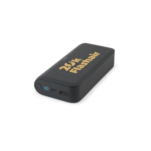 BECKER 20. 20.000 mAh-s power bank újrahasznosított ABS-ből (100% rABS) 15W szupergyors vezeték nélküli töltővel Fekete 