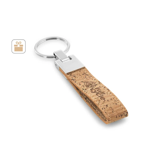 CORKS. Parafa és fém kulcstartó Natúr 